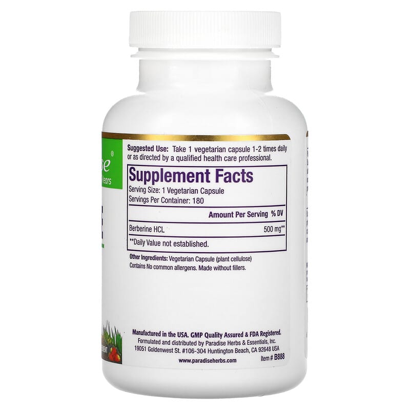 Paradise Herbs Berberine  180 vcaps