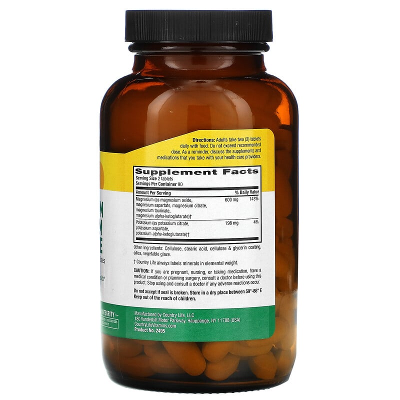 Country Life Target-Mins - Magnesium Potassium Aspartate  180 tabs