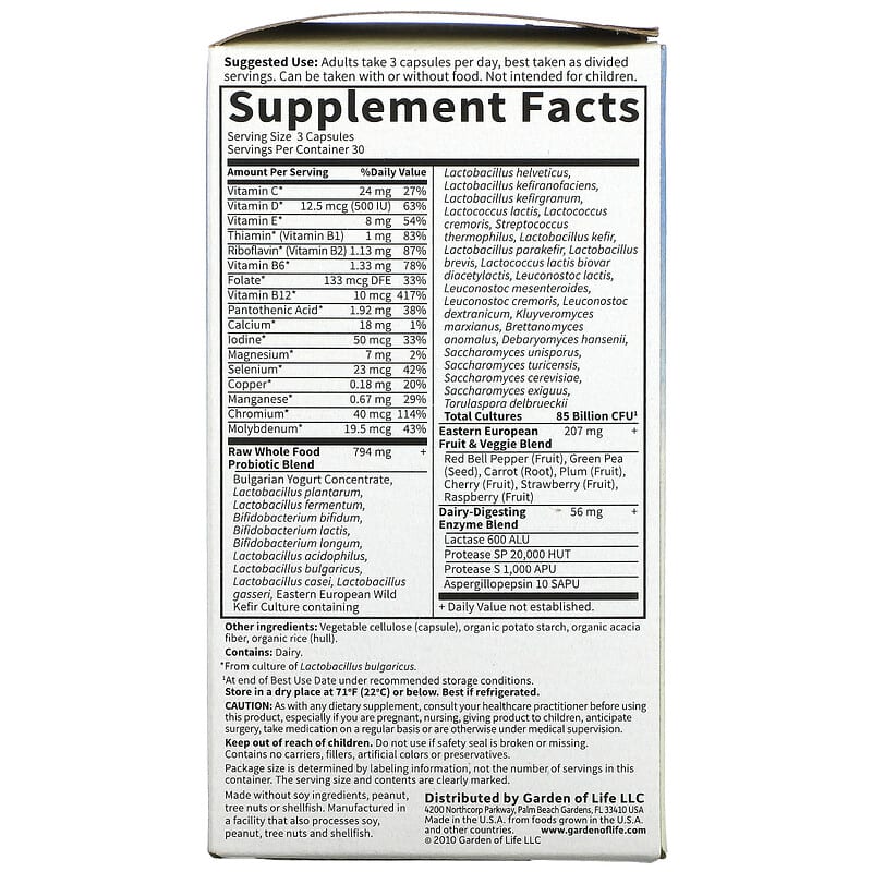 Garden Of Life Raw Probiotics - Men  90 vcaps