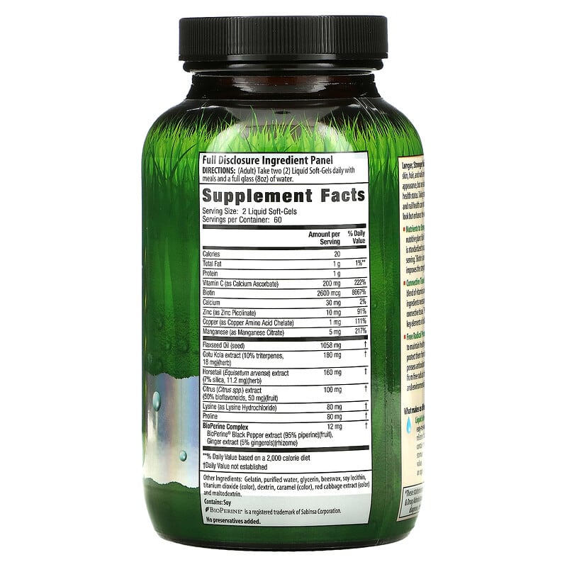 Irwin Naturals Healthy Skin and Hair plus Nails  120 sgels