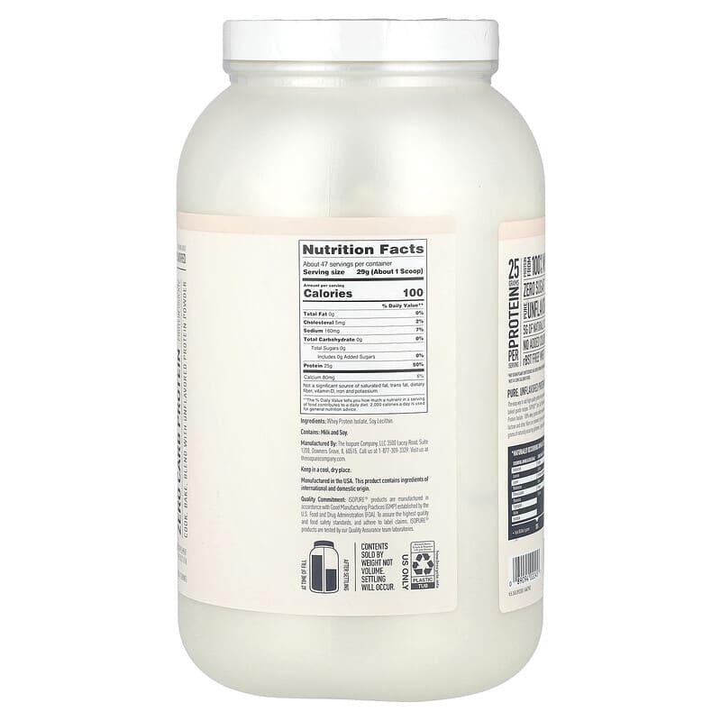 Nature's Best Isopure Natural Unflavored (Zero Carb) 3 lbs