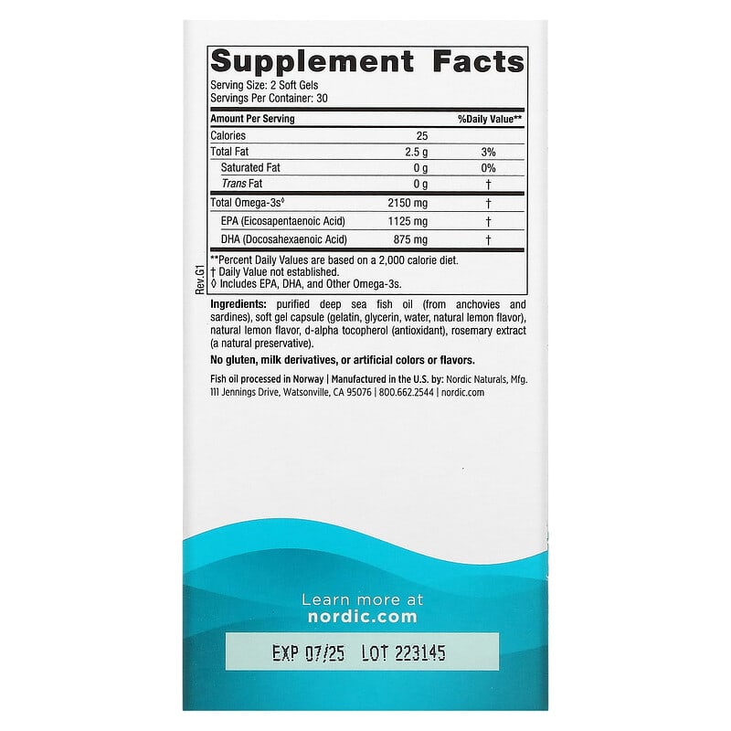 Nordic Naturals Ultimate Omega 2X Lemon 60 sgels