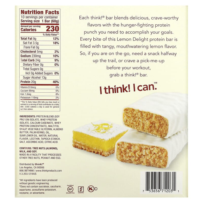 Think Thin High Protein Bar Lemon Delight 10 bars