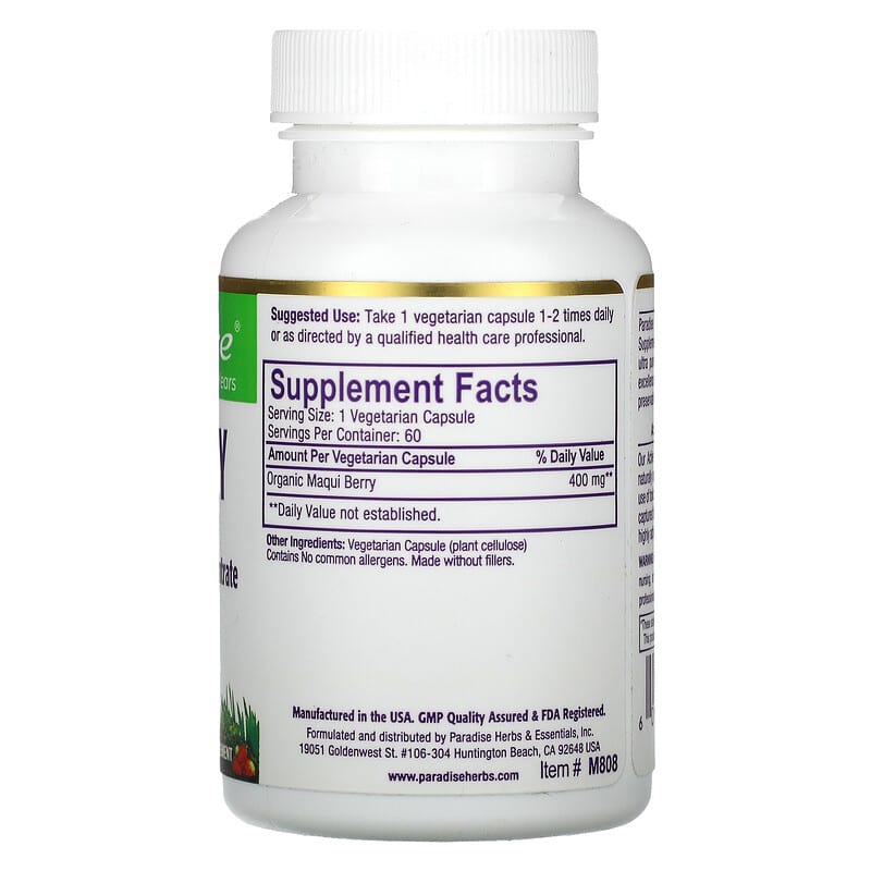 Paradise Herbs Maqui Berry  60 vcaps