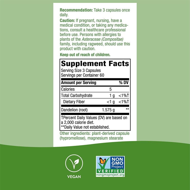 Nature's Way Dandelion Root  180 vcaps