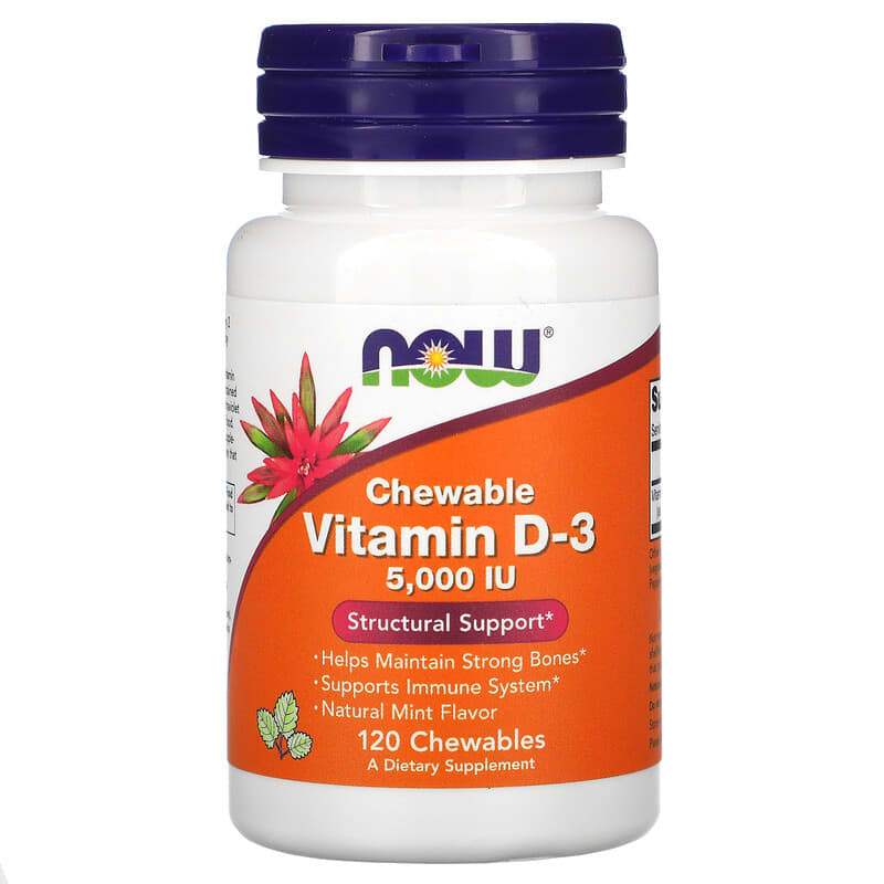 Now Chewable Vitamin D-3 (5000IU) Mint 120 chews