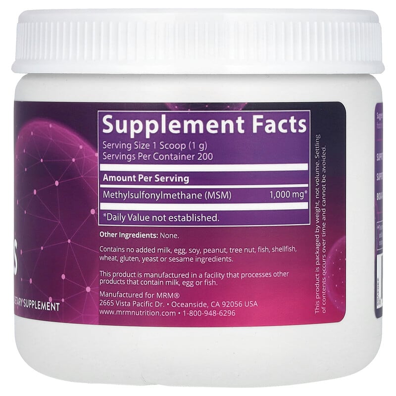 MRM MSM Crystals  200 grams