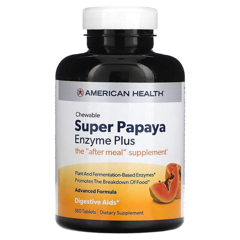 American Health Chewable Super Papaya Enzyme Plus  360 tabs