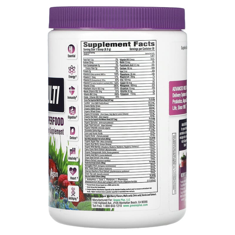 Greens Plus Advanced Multi Wild Berry Superfood 9.4 oz