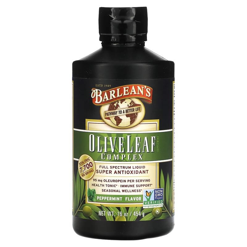 Barlean's Olive Leaf Complex Full Spectrum Liquid Peppermint 16 fl.oz