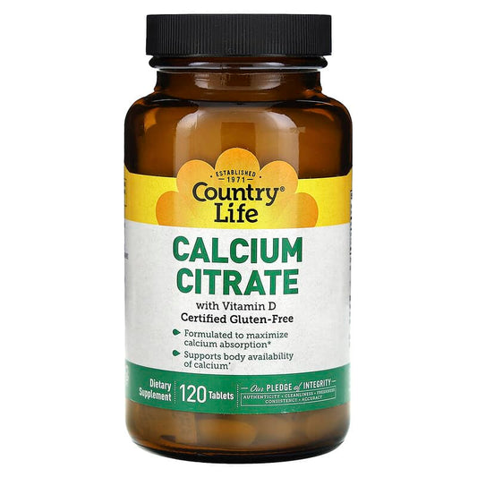 Country Life Calcium Citrate w/ D  120 tabs