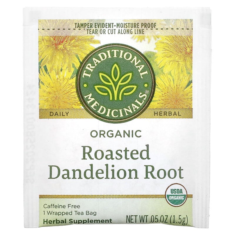 Traditional Medicinals Organic Herbal Tea Roasted Dandelion Root 16 pckts