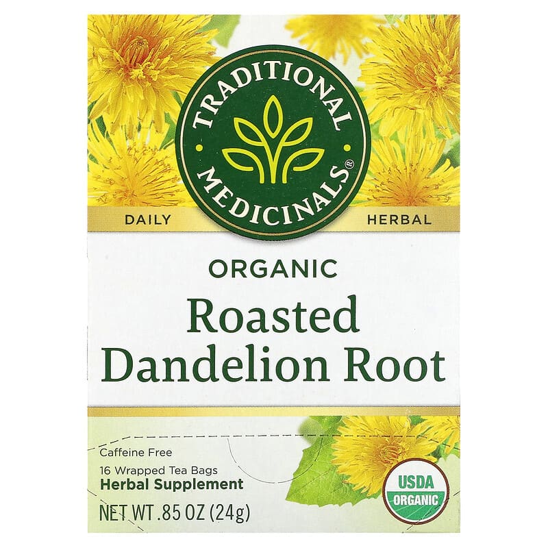 Traditional Medicinals Organic Herbal Tea Roasted Dandelion Root 16 pckts