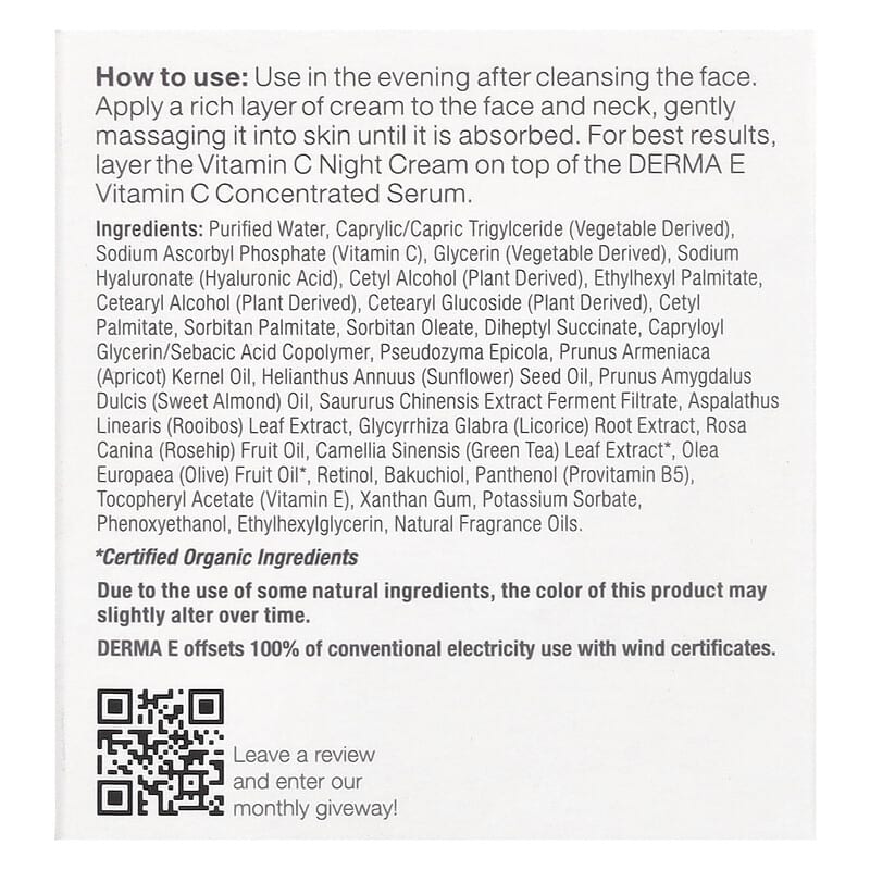 Derma-E Vitamin C Intense Night Cream  2 oz