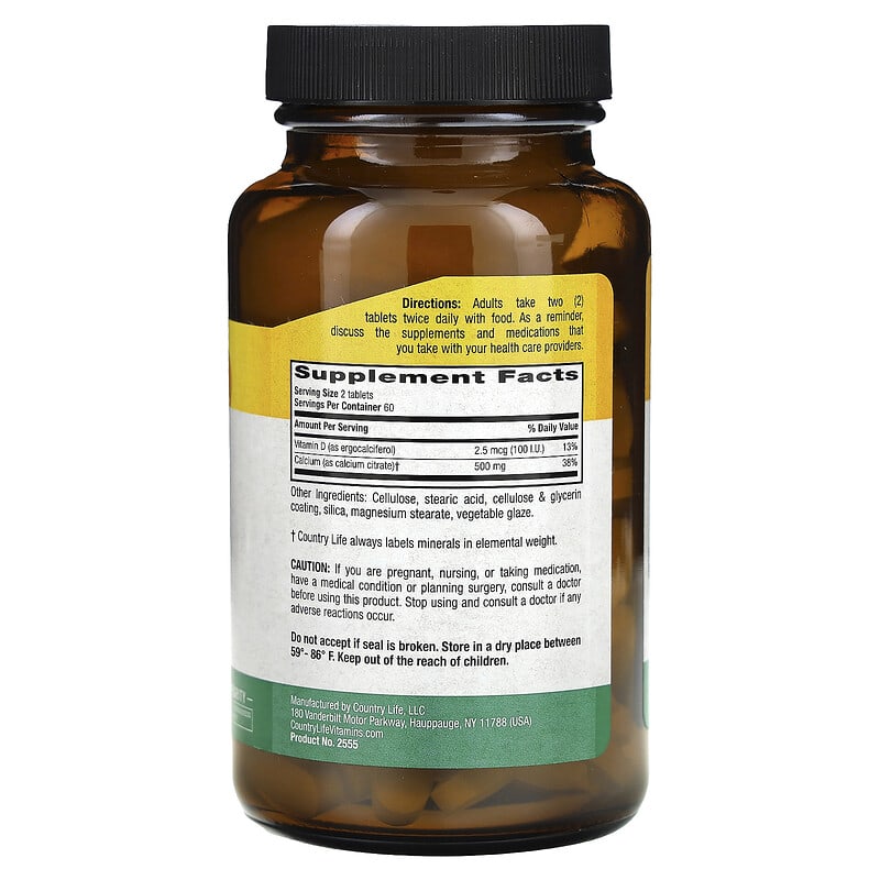 Country Life Calcium Citrate w/ D  120 tabs