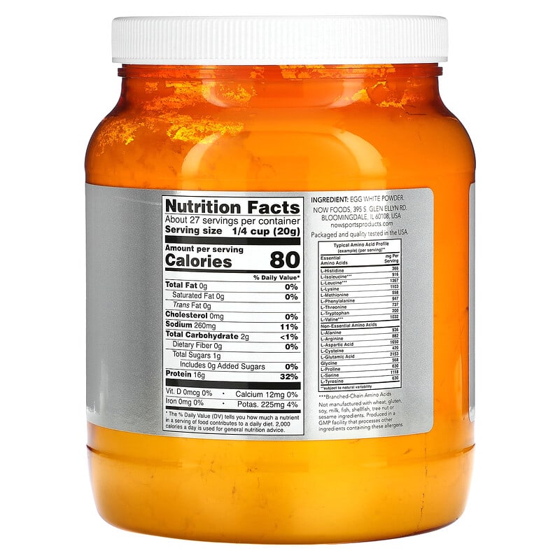 Now Eggwhite Protein Unflavored 1.2 lbs