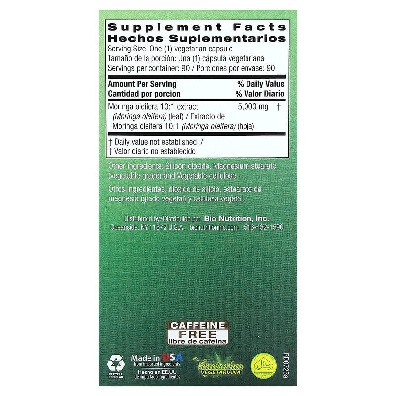 Bio Nutrition Moringa (5000mg)  90 vcaps