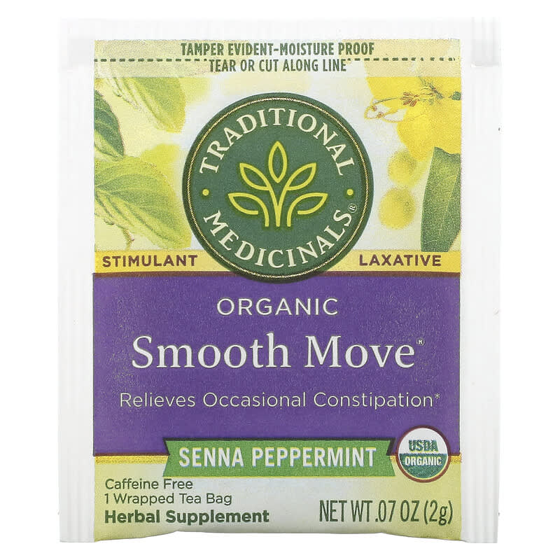 Traditional Medicinals Organic Laxative Tea Smooth Move - Senna Peppermint 16 pckts