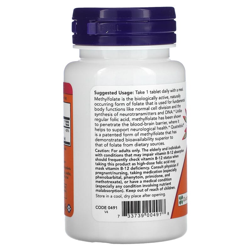 Now Methyl Folate (1000mcg)  90 tabs
