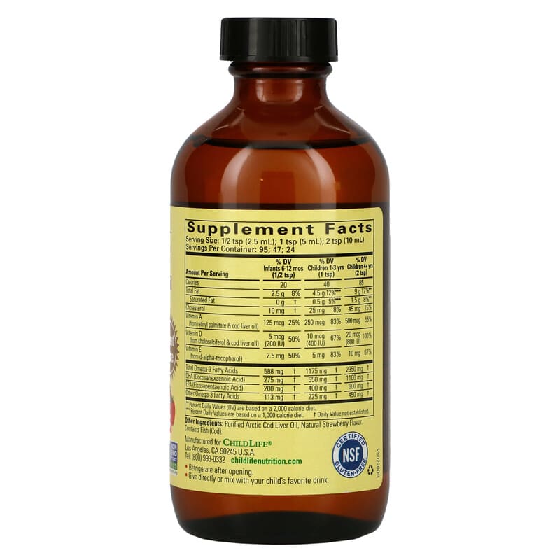 Childlife Cod Liver Oil Natural Strawberry 8 fl.oz