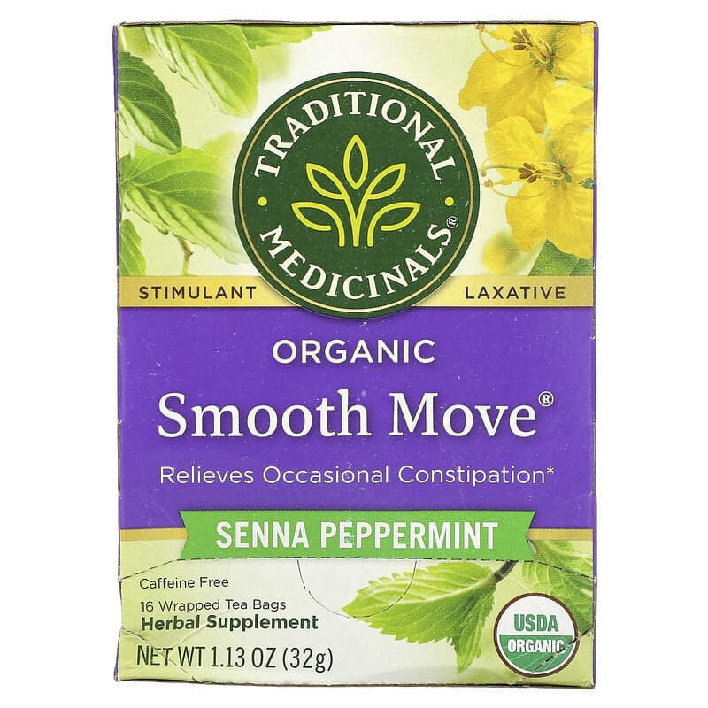 Traditional Medicinals Organic Laxative Tea Smooth Move - Senna Peppermint 16 pckts