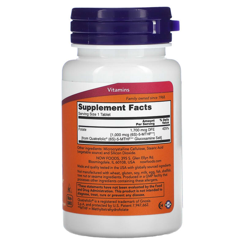 Now Methyl Folate (1000mcg)  90 tabs