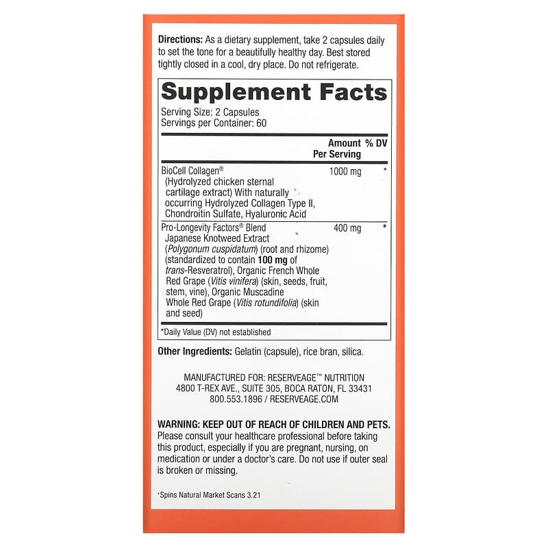 Reserveage Organics Collagen Booster  120 caps