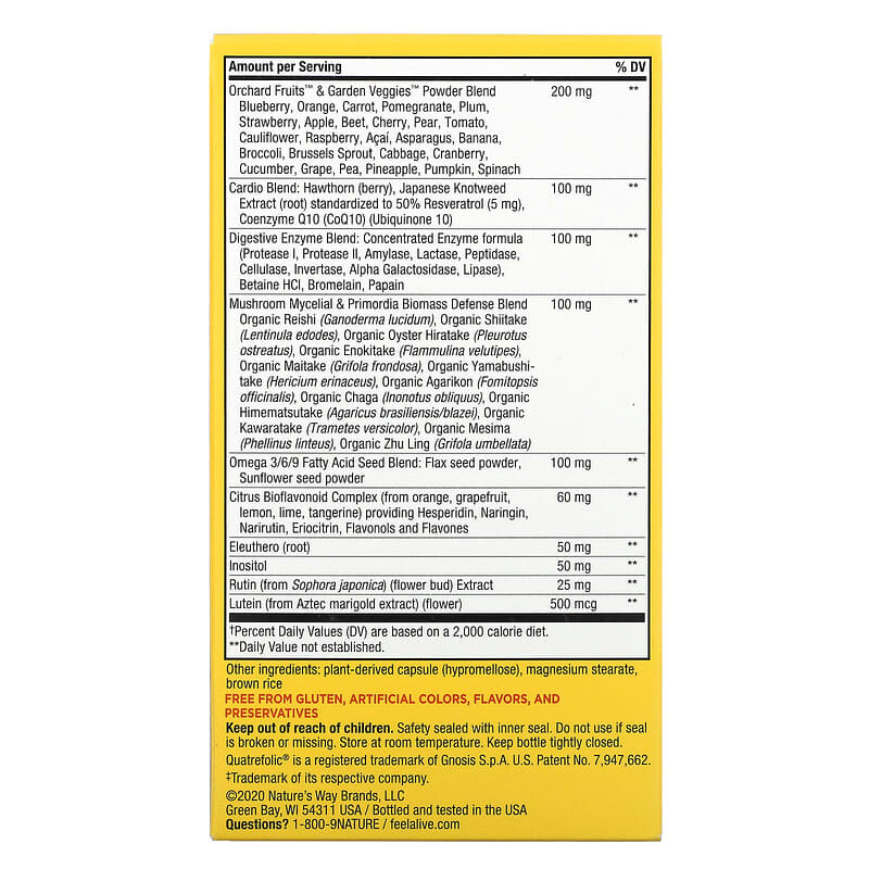 Nature's Way Alive! Max6 Daily Multi-Vitamin - Max Potency No Iron  90 vcaps