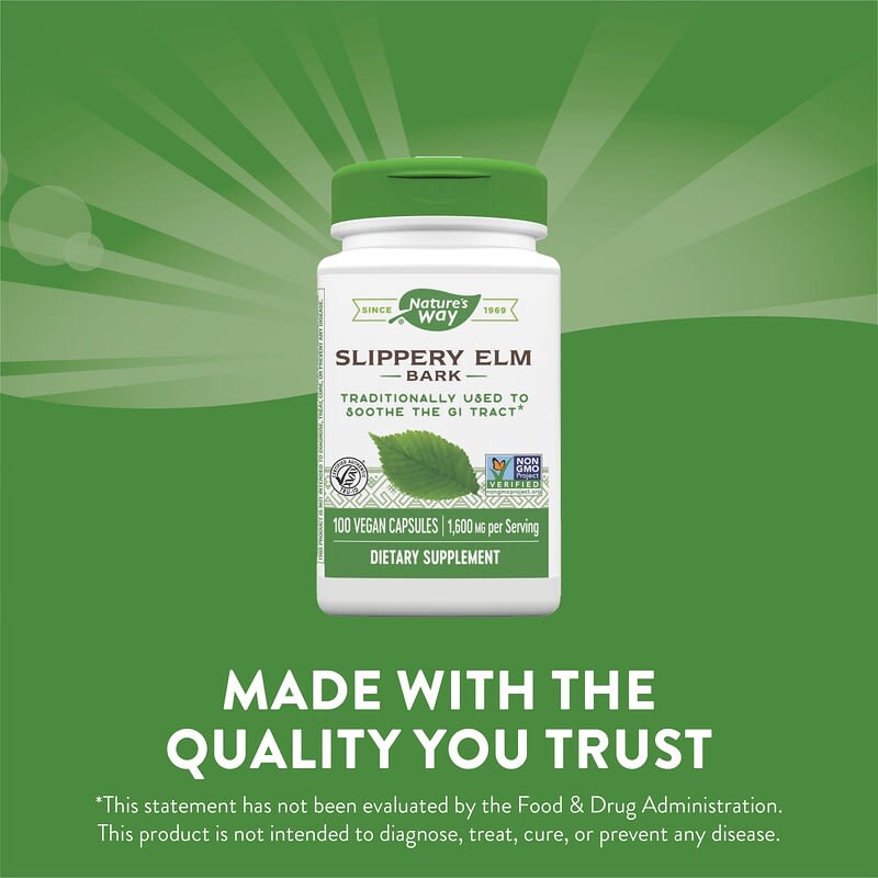 Nature's Way Slippery Elm Bark  100 vcaps