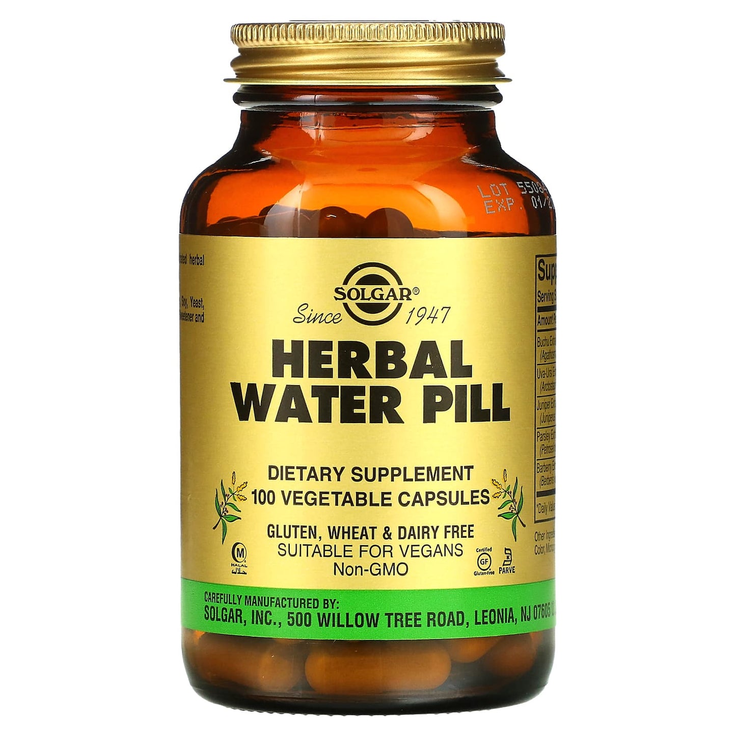 Solgar Herbal Water Pill  100 vcaps