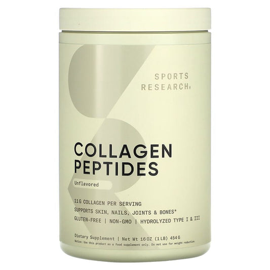 Sports Research Collagen Peptides Unflavored 16 oz