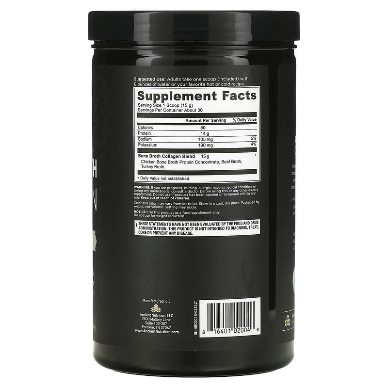 Ancient Nutrition Bone Broth Collagen Pure 450 grams
