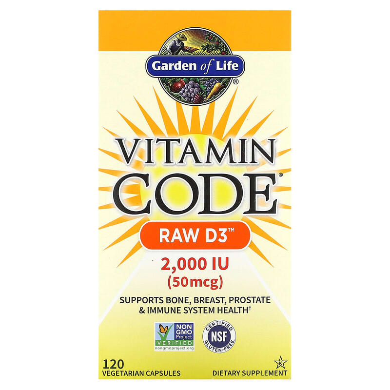 Garden Of Life Vitamin Code - Raw D3 (2,000IU)  120 caps