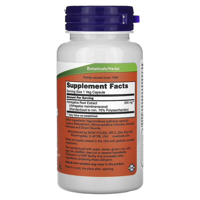 Now Astragalus Extract (500mg)  90 vcaps