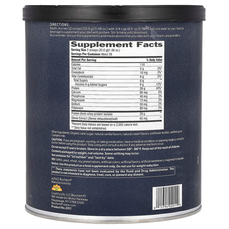 Biochem 100% Whey Protein - All Natural Vanilla 857 grams