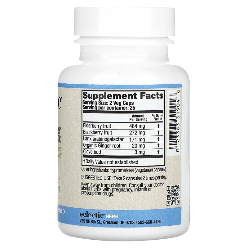 Eclectic Institute Fresh Freeze-Dried Traditional Elderberry  90 vcaps