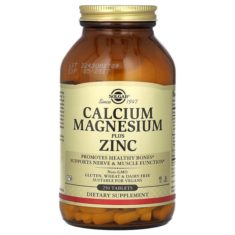Solgar Calcium Magnesium Plus Zinc  250 tabs