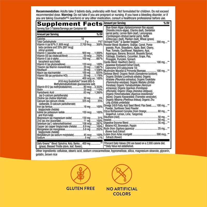 Nature's Way Alive! Max3 Daily Multi-Vitamin - Max Potency  180 tabs