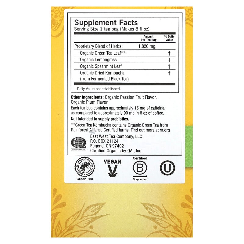 Yogi Green Tea Kombucha 16 pckts