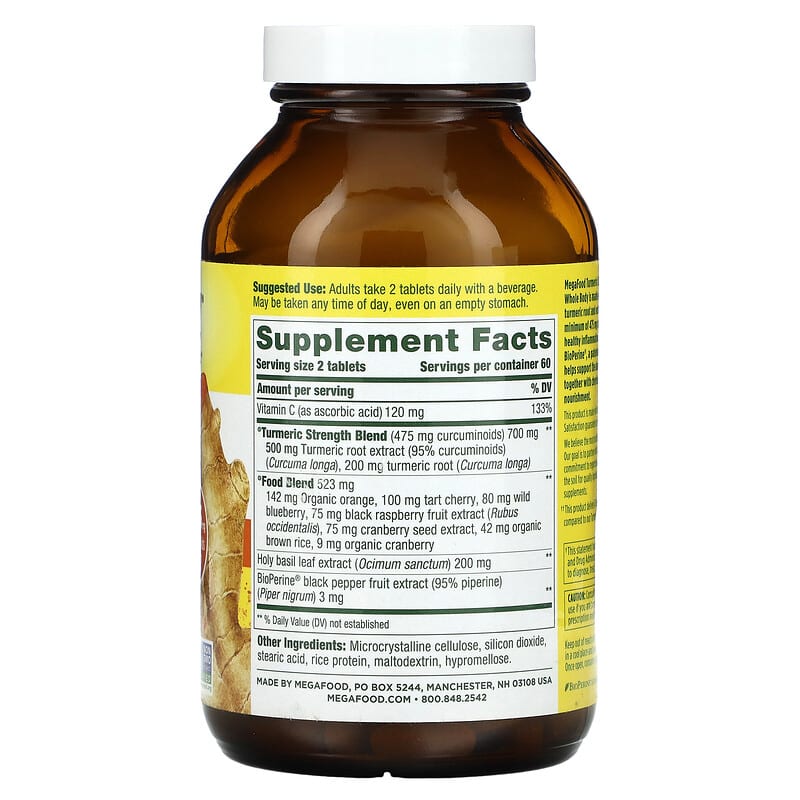 Megafood Turmeric Strength for Whole Body  120 tabs