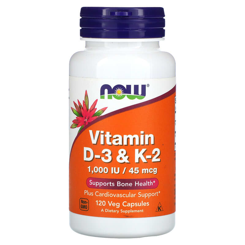 Now Vitamin D-3 and K-2  120 vcaps