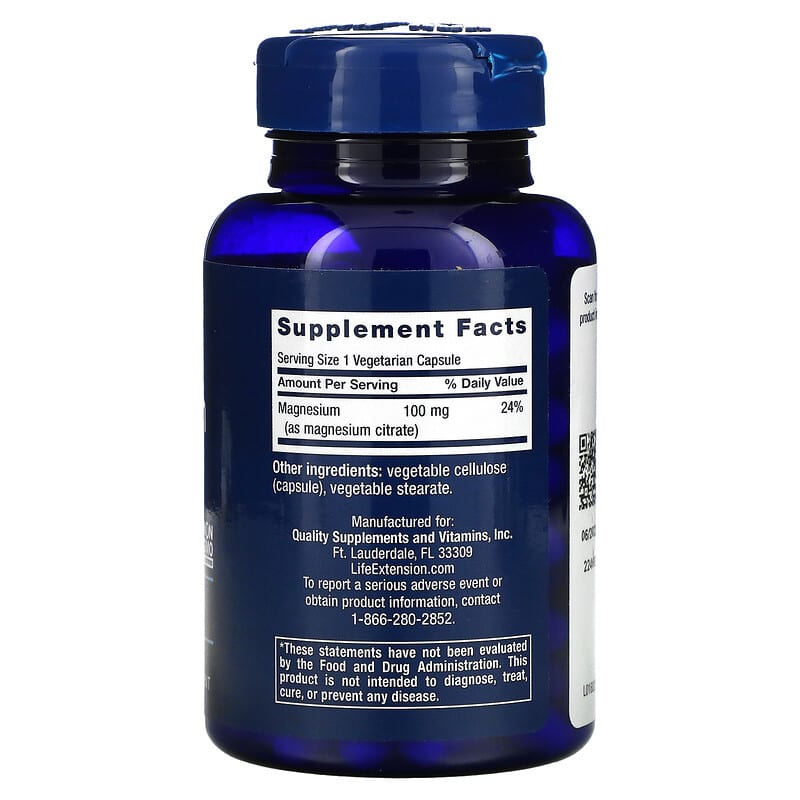 Life Extension Magnesium Citrate (160mg)  100 vcaps
