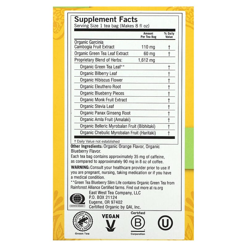 Yogi Green Tea Blueberry Slim Life 16 pckts