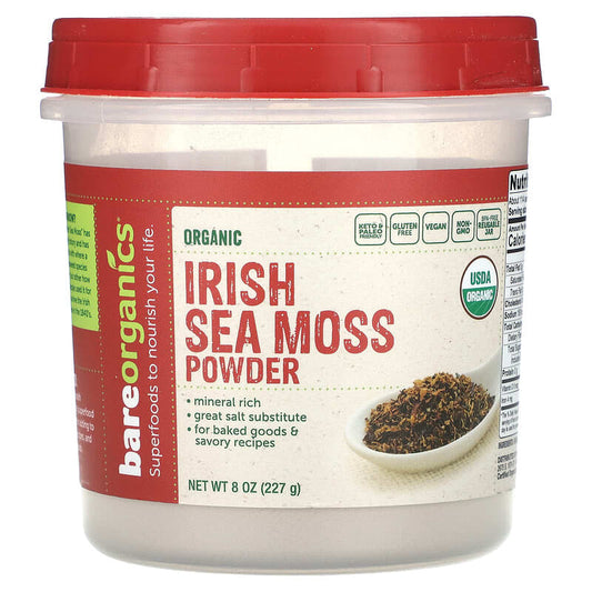 Bare Organics Raw Organic Irish Sea Moss Immunity Powder  8 oz