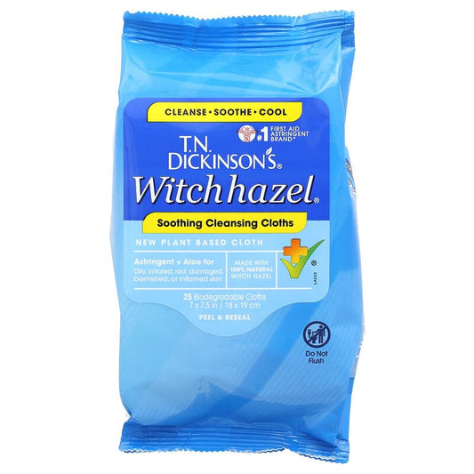 Dickinson's Witch Hazel Multi-Use Cleansing Cloths with Aloe 25 count