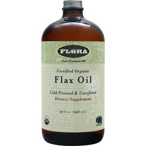 Flora Certified Organic Flax Oil - Cold Pressed & Unrefined  32 fl.oz