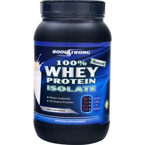 BodyStrong 100% Whey Protein Isolate - Natural Unflavored 2 lbs