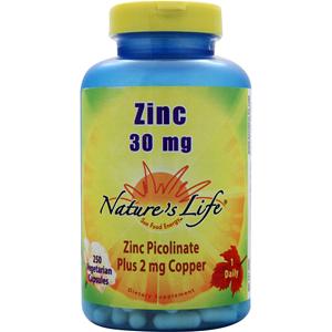 Nature's Life Zinc (30mg)  250 vcaps
