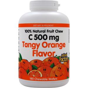 Natural Factors 100% Natural Fruit Chew C (500mg) Tangy Orange 180 wafrs