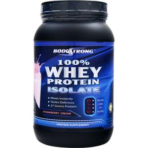 BodyStrong 100% Whey Protein Isolate Strawberry Cream 2 lbs